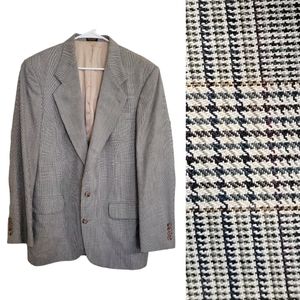 Oscar de la Renta Houndstooth Plaid Sport Coat